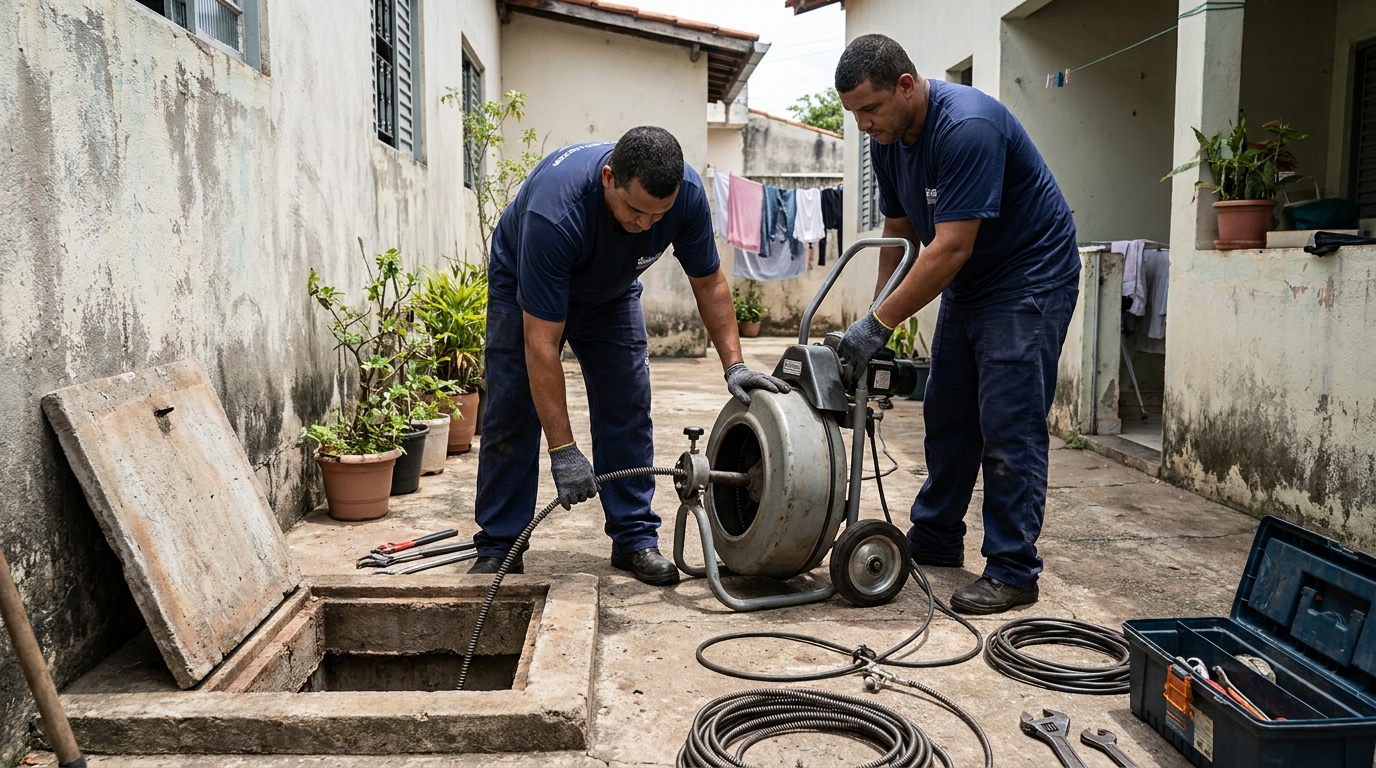 Desentupimento de Coluna Sanitária em Dom Pedro, Manaus‑AM