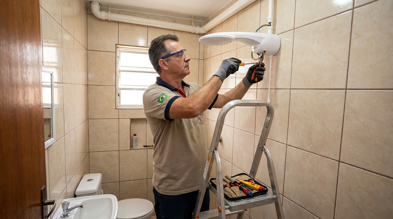 Substituição de Chuveiro Antigo em Adrianópolis, Manaus‑AM